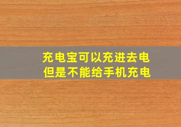 充电宝可以充进去电 但是不能给手机充电